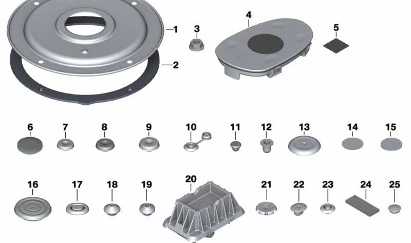 Soporte para gato elevador OEM 51717189259 para BMW F25, F26, E70, F15, F85, E71, E72, F16, F86. Original BMW.