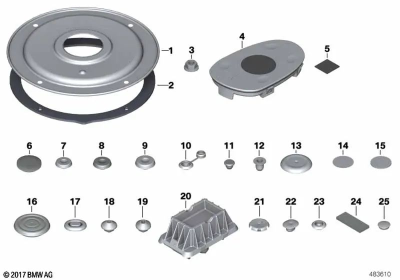 Tapón para BMW E36, E46, E60, F15, F85, F16, F86, E85, E86 (OEM 51718208355). Original BMW