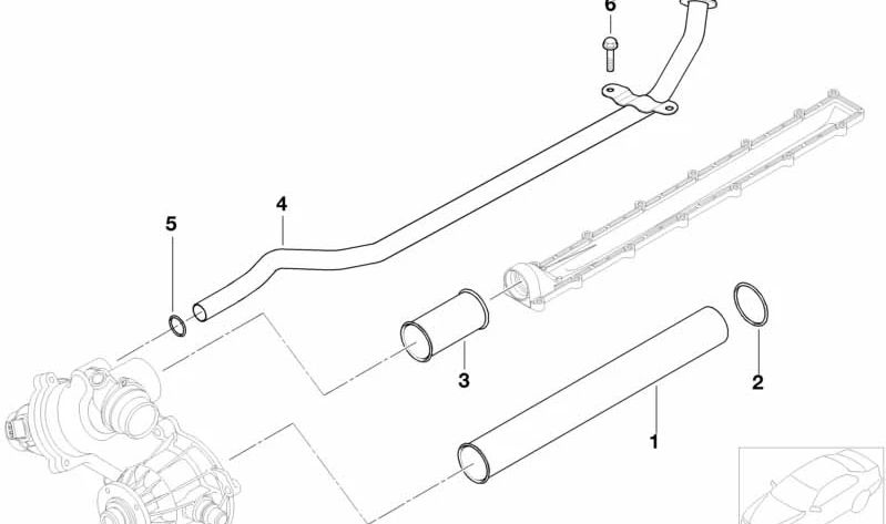 Heizungsrücklaufrohr für BMW E65, E66 (OEM 11537502798). Original BMW