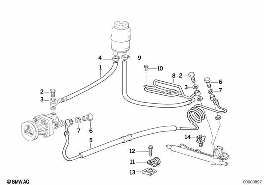 Tubería de retorno sin bucle de refrigeración para BMW Serie 3 E36 (OEM 32411141511). Original BMW