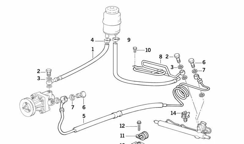 Tubo de presión para BMW E36 (OEM 32411138803). Original BMW