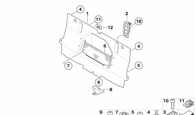 Gancho para BMW Serie 3 E93, E93N (OEM 51479155238). Original BMW