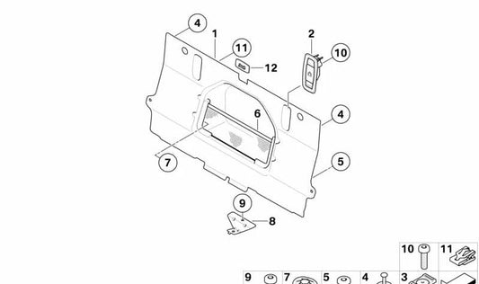 Gancho para BMW Serie 3 E93, E93N (OEM 51479155238). Original BMW