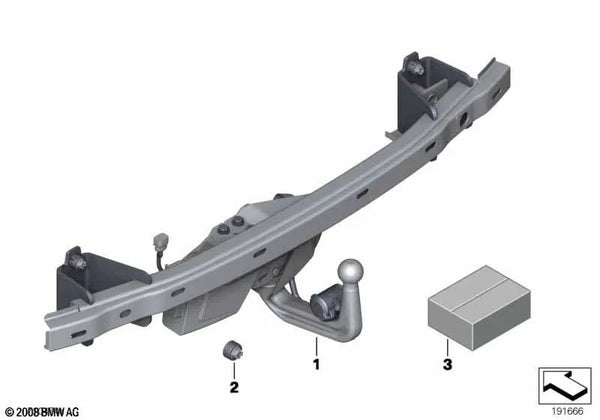 Anclaje de remolque eléctrico abatible para BMW F01, F02 (OEM 71606795925). Original BMW.