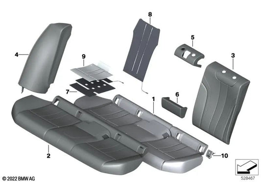 Parte lateral de cuero derecha para BMW Serie 5 G30, G30N (OEM 52207456242). Original BMW