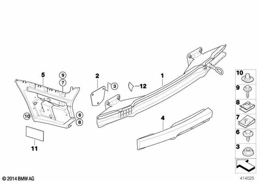 Soporte de parachoques trasero para BMW E92, E92N, E93, E93N (OEM 51127900766). Original BMW.