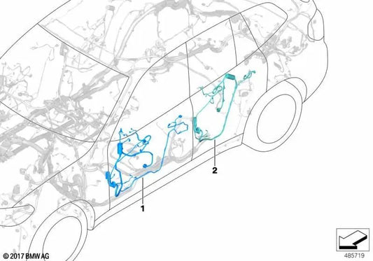 Passenger Side Door Wiring Harness for BMW X3 G08, X4 G02 (OEM 61128792836). Original BMW.