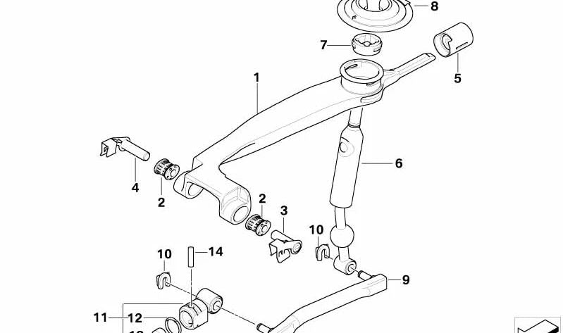 Varilla de cambio OEM 25112283217 para BMW E60, E61, E63, E64. Original BMW