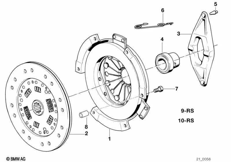 Conjunto de piezas de embrague con volante bimasa para BMW Serie 5 E34 (OEM 21212227246). Original BMW