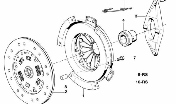 Conjunto de Piezas de Embrague Volante Bimasa para BMW E34, E32 (OEM 21211223135). Original BMW