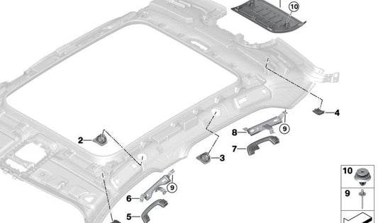 Grille de haut-parleurs arrière gauche pour BMW G70 (OEM 51445A44141). BMW d'origine.