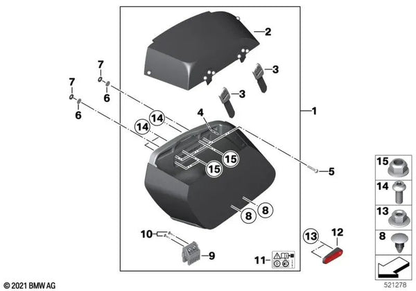 Tuerca hexagonal para BMW E70, E71, E72, K34 (OEM 51419147409). Original BMW