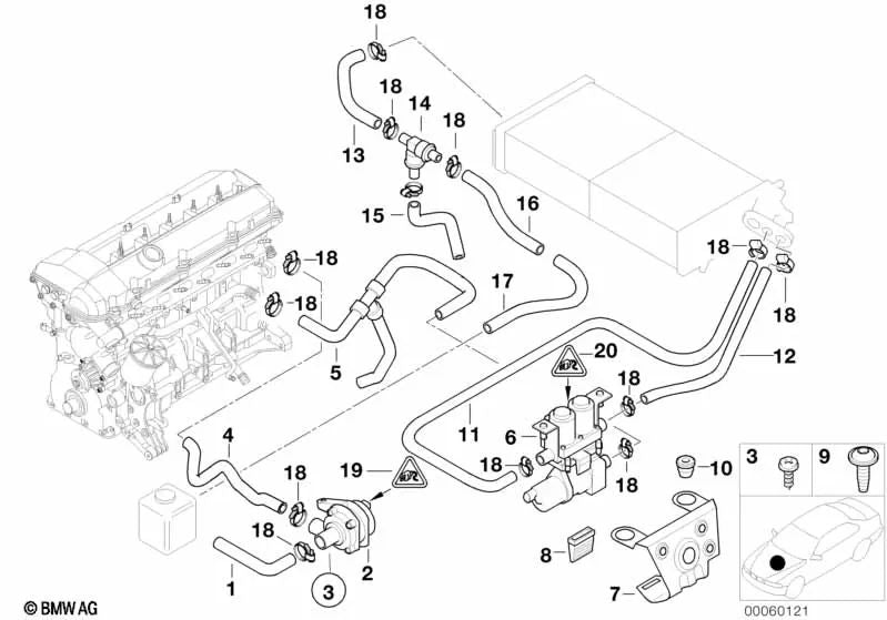 Motorrückschlagventilrohr für BMW E38 (OEM 64218378541). Original BMW