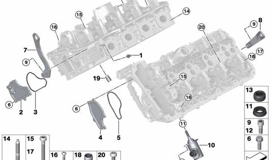 Tornillo ISA para BMW Serie 5 F07, F10, F11, F90, G30, G31, Serie 6 F06, F12, F13, Serie 7 F01N, F02N, G11, G12, G70, Serie 8 F91, F92, F93, G14, G15, G16, X5 F15, F85, F95, G05, X6 F16, F86, F96, G06, X7 G07, XM G09 (OEM 11127603407). Original BMW