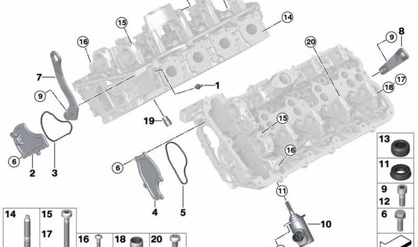 Tornillo de cabeza plana OEM 11127605351 para BMW F07, F10, F11, F90, G90, F06, F12, F13, F01, F02, G70, F91, F92, F93, F15, G05, F95, F16, G06, F96, G07, G09. Original BMW.