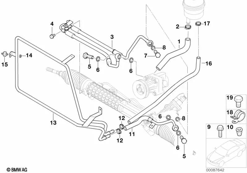 Tubo de presión para BMW varios modelos y series (OEM 32412229797). Original BMW