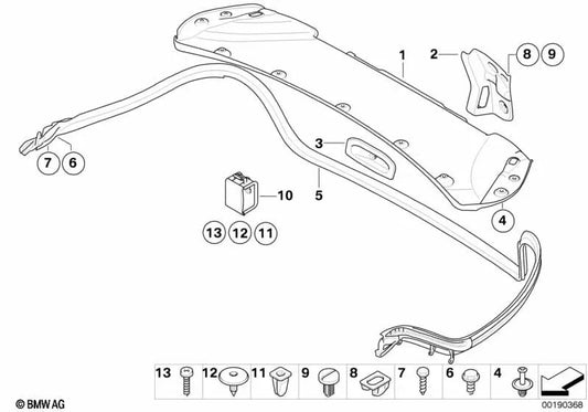 Cubierta Luz Trasera Izquierda para BMW Serie 3 E93, E93N (OEM 51497167311). Original BMW