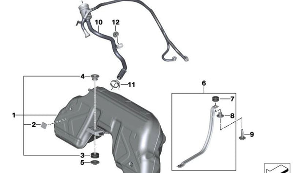 Tubo de llenado para BMW Z4 G29 (OEM 16117456206). Original BMW