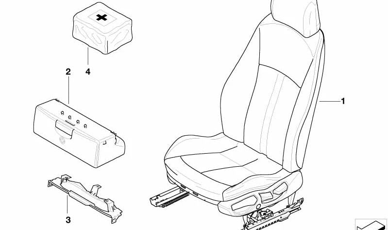 Erste-Hilfe-Set-Unterstützung für BMW 3er E46, X3 E83, E83N, X5 E53, Z4 E85, E86 (OEM 52107045018). Original BMW