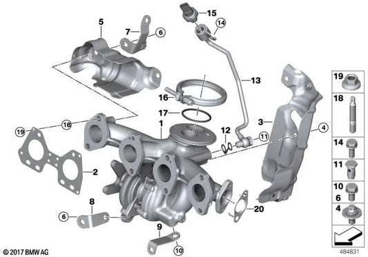 Apoyo para BMW Serie 1 F40, Serie 2 F44, F45N, F46N, X1 F48, F48N, X2 F39 (OEM 11658584204). Original BMW.