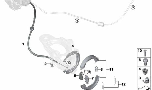 Supporto a molla OEM 34436773602 per BMW E60, E61, F07, E63, E64, F01, F02, F04, E70, F15, F85, E71, E72, F16, F86. BMW originale