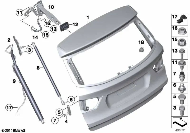 Rechter Spindeltrieb für BMW F25 (OEM 51247232004). Original BMW