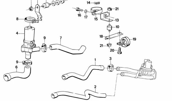 Tubo de Suministro para BMW Serie 3 E21, E30, Serie 5 E12 (OEM 64211361634). Original BMW