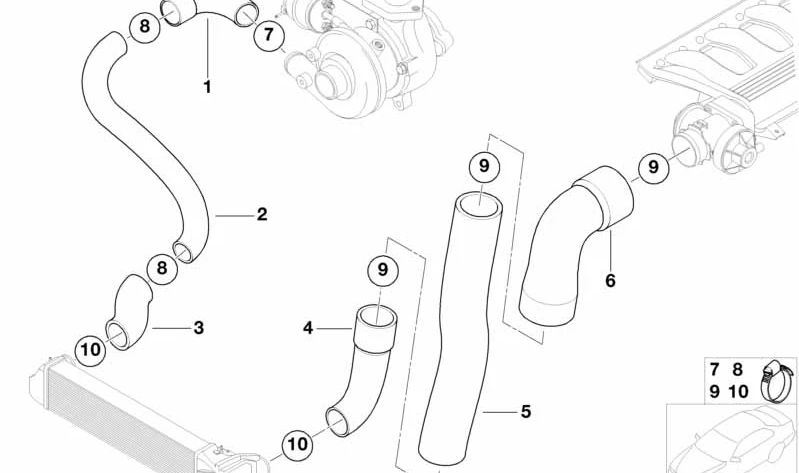 Tubo de presión para BMW E46, E39 (OEM 11617799391). Original BMW.