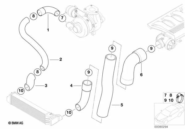 Manguera de presión para BMW Serie 5 E39 (OEM 11617787888). Original BMW