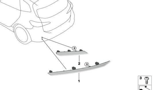 Reflector trasero derecho para BMW U06 (OEM 63148494356). Original BMW.