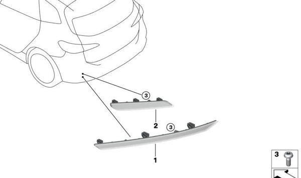 Reflector trasero derecho para BMW Serie 2 U06 (OEM 63148081186). Original BMW