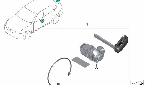 Cerradura mecánica OEM 51217479323 para BMW F15, F85, F16, F86. Original BMW.