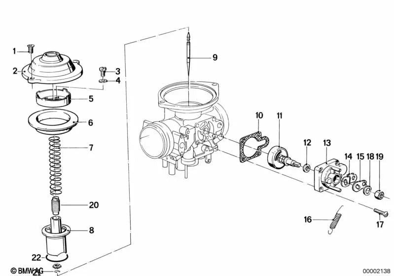 Cuerpo de arranque izquierdo para varios modelos de BMW (OEM 13111338517). Original BMW.