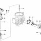 Eje del cuerpo de arranque derecho para BMW R248 (OEM 13111338516). Original BMW.