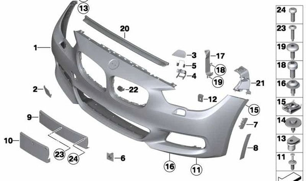 Revestimiento Parachoques Imprimado Delantero para BMW Serie 5 F07, F07N (OEM 51118055054). Original BMW.