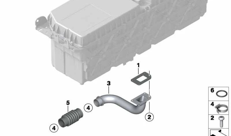 Tubo de conexión para BMW F10, F01N, F02N (OEM 61257609828). Original BMW