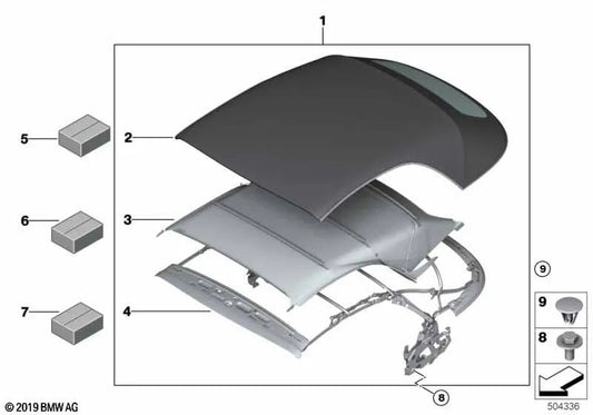 Tension Cable Set for BMW F23, F23N (OEM 54347491707). Original BMW.