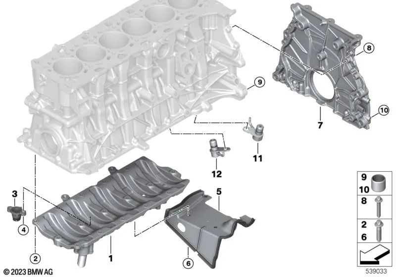 Cubierta del Cárter de Aceite para BMW G87, G80, G82 (OEM 11138095325). Original BMW.