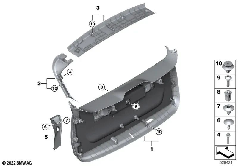 Clip pour BMW F46, U06, U11, G06 (OEM 07147448866). BMW d'origine.