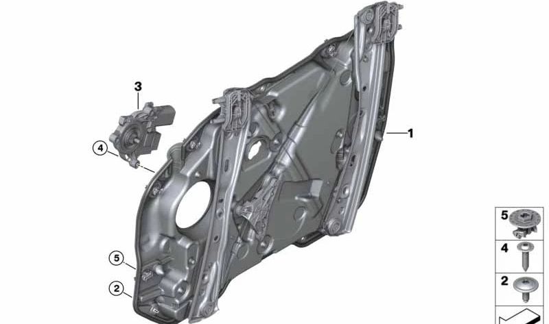 Mécanisme interne Izquierdo Front OEM 51358495865 pour BMW G20, G21, G28, G80, G81. BMW d'origine.