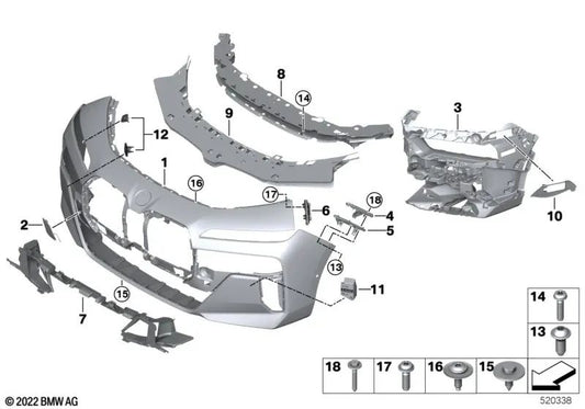 Guía parachoques izquierda inferior para BMW Serie 7 G70 (OEM 51119464049). Original BMW