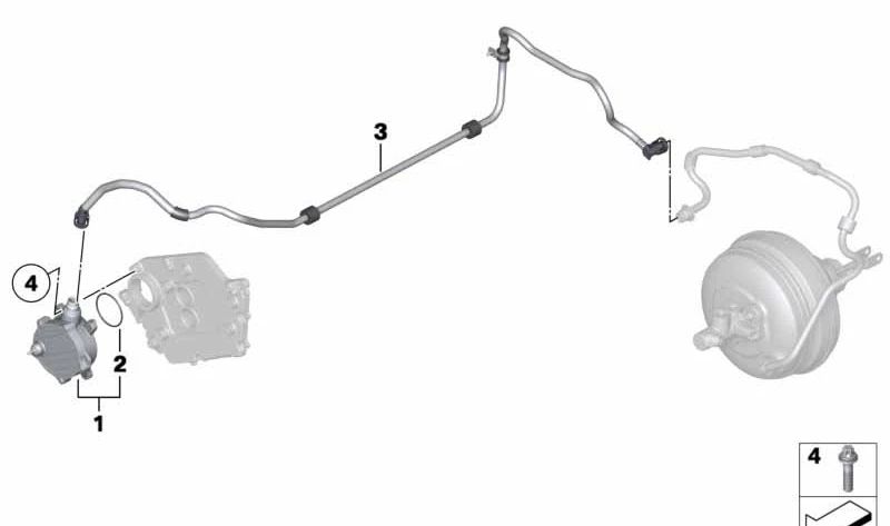 Bomba de vacío para BMW Serie 7 F01, F01N, F02, F02N (OEM 11667635658). Original BMW.