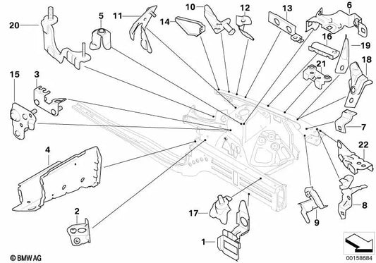 Upper active steering support for BMW 1 Series E81, E82, E87, E87N, E88 (OEM 41117171577). Genuine BMW.