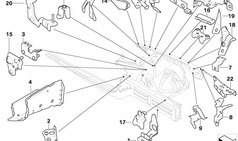 Soporte de fijación izquierdo para radiador OEM 41117152259 para BMW E81, E82, E87, E88. Original BMW.