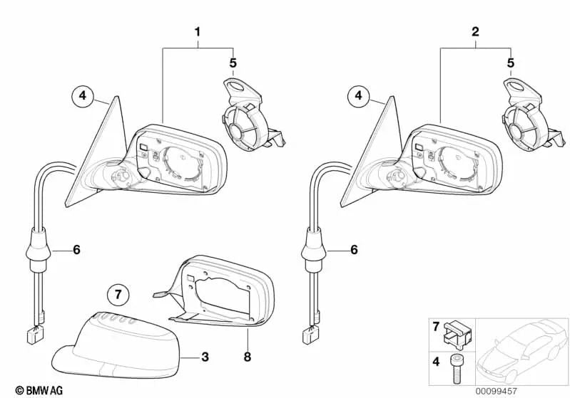 Actuador izquierdo para BMW E46, E65, E66, E83, E83N, E52 (OEM 67138362421). Original BMW