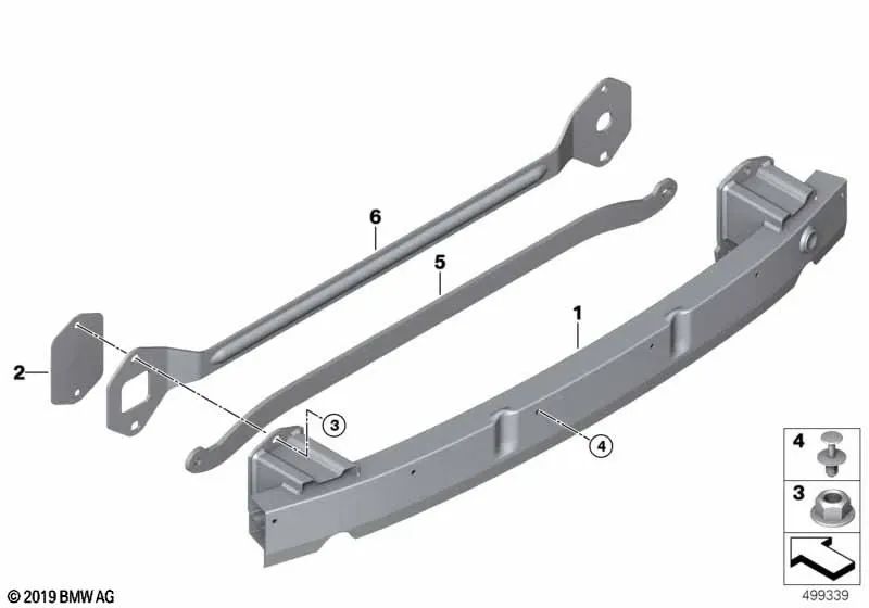 Rear bumper support for BMW G11, G11N, G12, G12N (OEM 51127377217). Genuine BMW