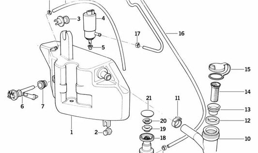 Tubería para BMW E34 (OEM 61688359228). Original BMW