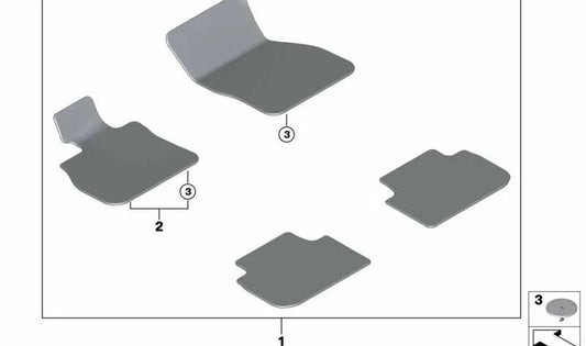 Original Teppichspiel 51479475215 für BMW F40, F44. Original BMW.