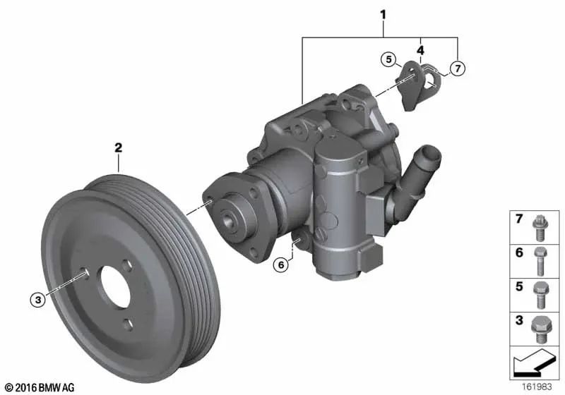 Polea para BMW Serie 5 E60N, E61N, X3 E83N (OEM 32428518699). Original BMW