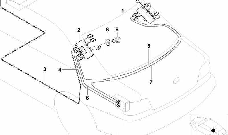 Telestart Antenna Cable Parking Heater for BMW E39 (OEM 61108369018). Original BMW